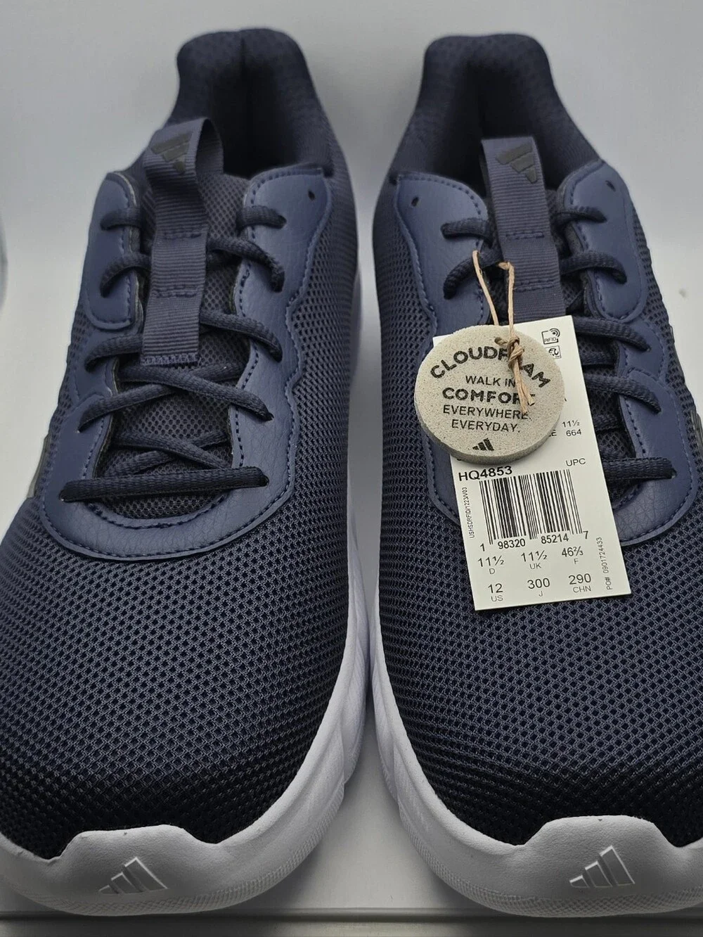adidas Men's Navy Blue and Black Cloudfoam Flex Sneakers